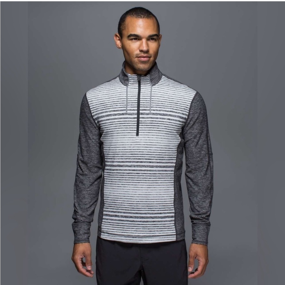 LULULEMON Sweat Session 1/2 Zip Akido Stripe Shirt
